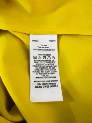 Ted Baker London Yellow Peter Pan Collar Quarter Zip Back Blouse Size 1/Small thumbnail 8