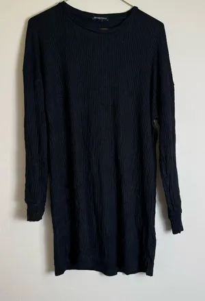 Beyond Yoga Everyday Black Ribbed Long Sleeve Tunic Top Size Large thumbnail 1