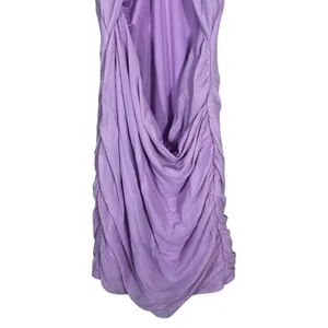 Oh Polly Asymmetric Cut Out Ruched Mini Dress Lilac Purple Sexy Clubwear Size 10 thumbnail 4