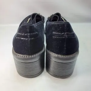 Xhilaration Velvet Loafers Women 10 Black Vintage 90s Chunky Block Heel Bit Goth thumbnail 4