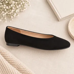 A New Day Neve Black Microfiber Square Toe Memory Foam Ballet Flats 6.5 thumbnail 3