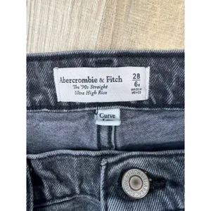 Abercrombie & Fitch Curve Love 90s Straight Ultra‎ High Rise Faded Black 28/6R thumbnail 6