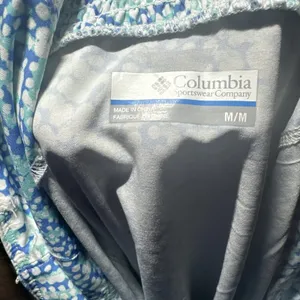 Columbia PFG Halter Dress Medium Blue Aqua Print Smocked Back Beach Sundress thumbnail 11