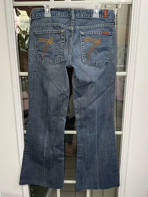 X😻7 For All Mankind Blue Flare Dojo jeans thumbnail 2