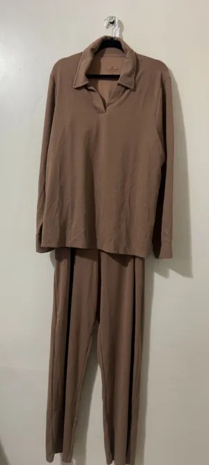 Cuddl Duds Brown Two-Piece Lounge Set TL thumbnail 1