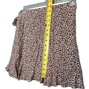 Abercrombie & Fitch Skirt Women's XS Brown Leopard Faux Wrap Ruffle Mini Summer thumbnail 9