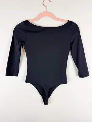 Aritzia Contour Ohara Bodysuit Black Boat Neck Size Small thumbnail 7