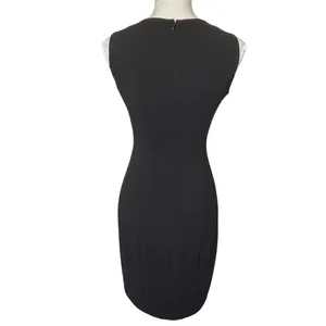 Calvin Klein Split Neck Black Sheath Dress Women’s Size 2 LBD Classic Stretch thumbnail 6