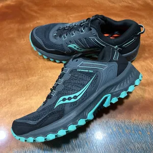 Saucony Excursion TR13 Trail Running Shoes size 8W gray black teal thumbnail 1