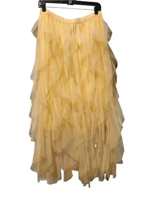 Soho Apparel Lemon Buttercream Yellow Tulle Ruffle Maxi Skirt Size XL NWT thumbnail 2