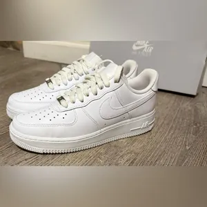 Nike Air Force 1 Low Triple White Sneakers | Women’s Size 9 Classic Clean Kicks thumbnail 6