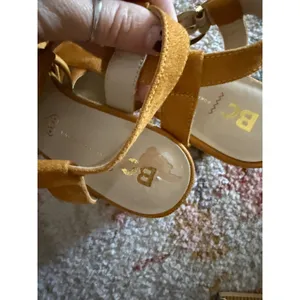BC Footwear Mustard Yellow Vegan Block Heel Multi Strap Pointed Toe Pumps 8.5 thumbnail 10