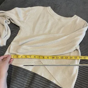 Lululemon Beige Reversible Crossover Sweater Knit Ribbed Cashmere Blend Size 6 thumbnail 8