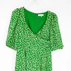 WAYF Green‎ Floral Midi Dress Women's Size M Garden Party thumbnail 4