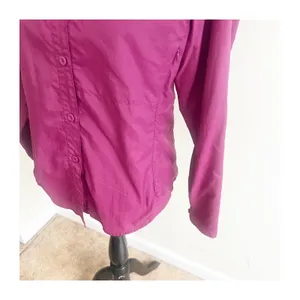 REI Hiking Shirt Womens M Magenta Mesh Lined Long Sleeve Button Down Gorpcore thumbnail 5
