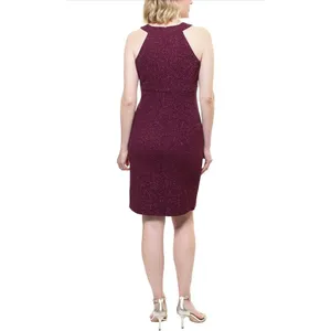 NEW SLNY Embellished Halter Neck Keyhole Short Sheath Dress 18 thumbnail 2