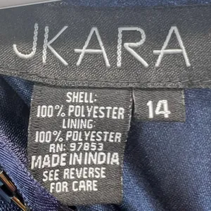 J Kara Beaded Sleeveless Popover Sheath Dress Iridescent Sequin Navy‎ Size 14 thumbnail 3
