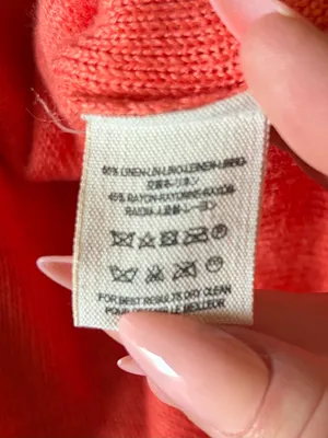 Free People Optimistic Linen Blend Hoodie Pullover Orange Sweater thumbnail 7