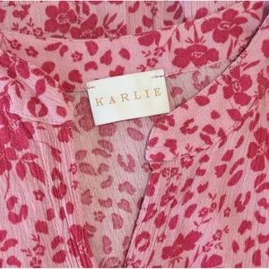 Karlie Womens Dress Pink Floral Ditsy Midi Tiered A Line Cottagecore Boho Small thumbnail 9
