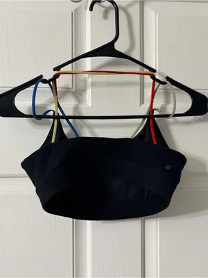 Peloton Black Sports Bra with Multicolor Lettering thumbnail 4