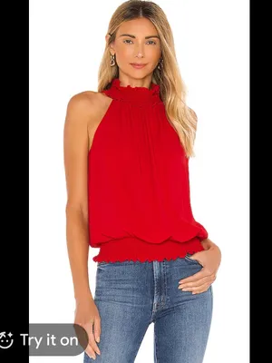 Amanda Uprichard Kimmie top in red‎ small $150 thumbnail 2