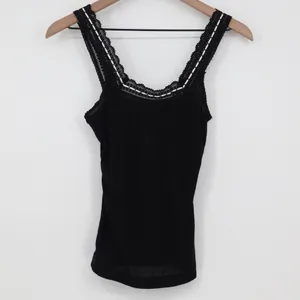 Intimately Free People Only You Tank Top Womens XS Black Round Neck Wide Strap thumbnail 2