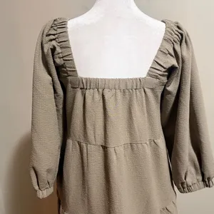 Grade & Gather Tiered Midi Dress Size‎ S Taupe Excellent Puff Sleeve thumbnail 12