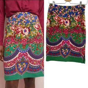 Anthropologie Maeve‎ Sheffield Pencil Skirt Textured Floral Print Size US 2 thumbnail 2