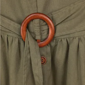 Lulus Feeling the Breeze Olive Green Buttoned Halter Backless Midi Dress Size XS thumbnail 7