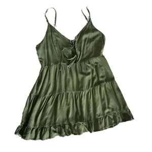 Aeropostale v-neck A-line dress olive green size xl BEACH COASTAL COQUETTE thumbnail 3