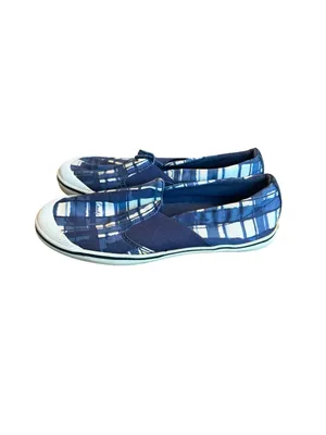 Coach Kaycee Slip-On Shoes Blue White Plaid Flats Comfort Size 6.5 Women's thumbnail 5