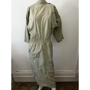 Vtg USA Utility Shirt Dress 10 Safari Minimalist Military Green Normcore Cotton thumbnail 3