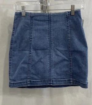 Free People Modern Femme Seamed Denim Mini Skirt thumbnail 1
