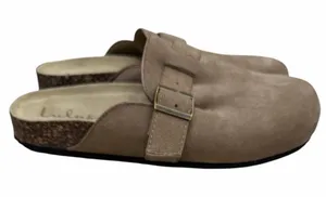 Lulus Pereta Taupe Suede Slip-On Clogs with Buckle thumbnail 1