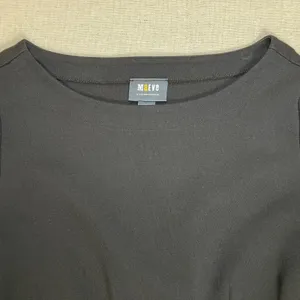 Maeve Anthropologie | Black Tie-Back Ponte Pullover Balloon Sleeve Top | Small thumbnail 7
