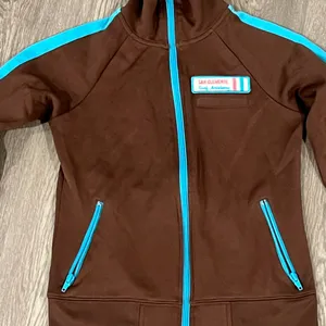 Hollister San Clemente Surf Academy Brown Poly Zip Front Jacket Size Small thumbnail 2