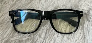 Black frame Trendy hipster Blue light clear glasses thumbnail 1