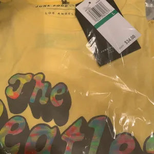 Junk Food The Beatles Cropped Graphic Tee in Yellow Size Large thumbnail 4