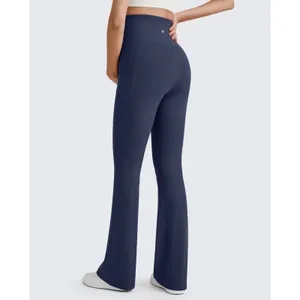 G4Free Size-M BareFeel Maternity Dress‎ Flare Yoga Pants Stretchy Blue thumbnail 3