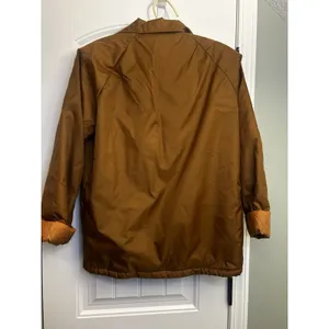 Vintage Camel Brown Faux Fur Lined Coat Jacket Snap Front Unisex Size L-XL Warm thumbnail 3