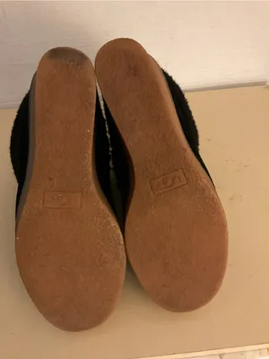 UGG women Black Suede sheepskin Wedge Coldin boots US 9.5 thumbnail 8