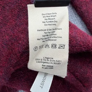 L'AGENCE Candela Lace Up Bell Sleeve Sweater Burgundy Alpaca Wool Blend XS Boho thumbnail 5