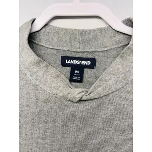 Lands’ End Women’s Gray Cotton Short Sleeve Sweater Knit Pullover Casual Top thumbnail 2