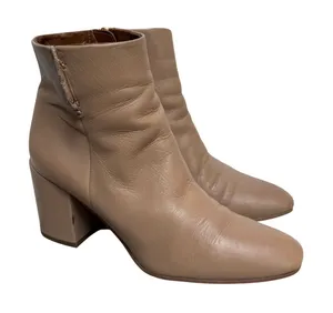 Franco Sarto Tenton Taupe Neutral Bootie Block Square Toe Boot 9 thumbnail 1