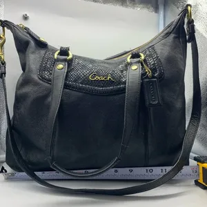 COACH Ashley black leather satchel thumbnail 7