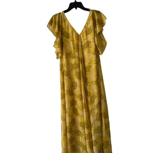 Emma & Michele Small Yellow Floral Flutter Sleeve‎ Maxi Dress Kentucky Derby thumbnail 7