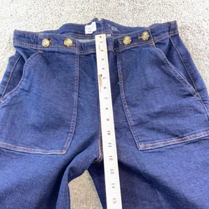 PILCO Womens 24T High Rise Wide Leg Cropped Jeans Button‎ Dark Wash Denim Boho thumbnail 5