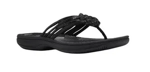 NWT Clarks Breeze Gem Thong Sandals 26188265-GEMBLACK Black 5M thumbnail 1
