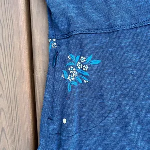 Toad & Co Dress‎ Blue Floral Polka Dot V-Neck Empire Waist 3/4 Sleeve Small thumbnail 5