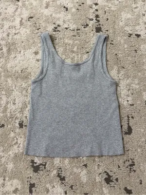 John Galt Gray Sweet As Heaven Ribbed Tank Top One Size thumbnail 2